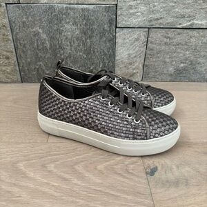 J Slides Metallic Platform Sneakers